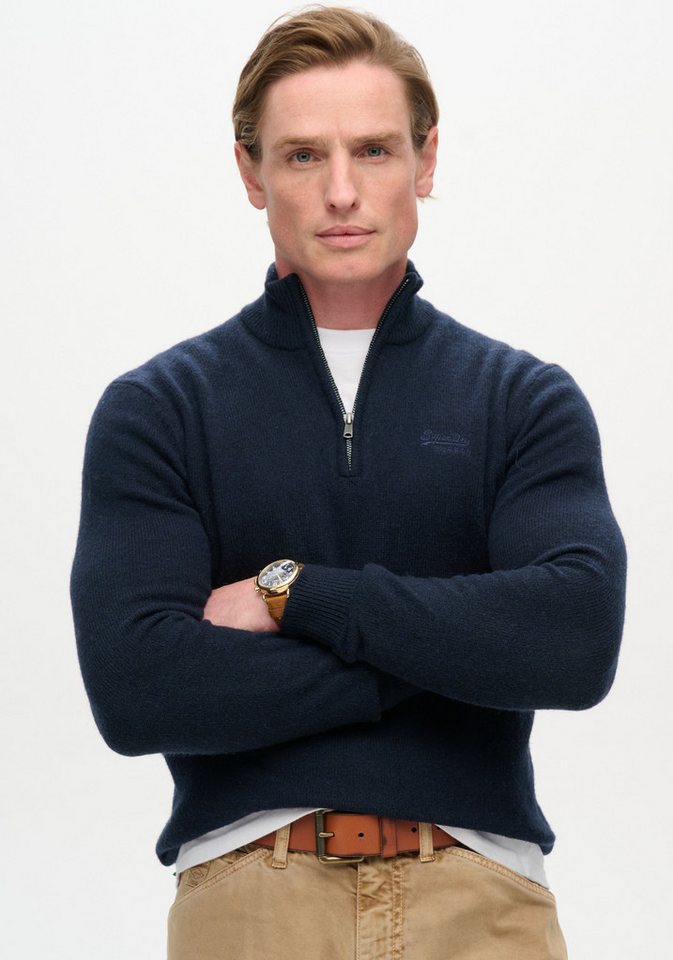 Superdry Strickpullover ESSENTIAL EMB KNIT HALF ZIP Superdry Strickpullover ESSENTIAL EMB KNIT HALF ZIP von Superdry