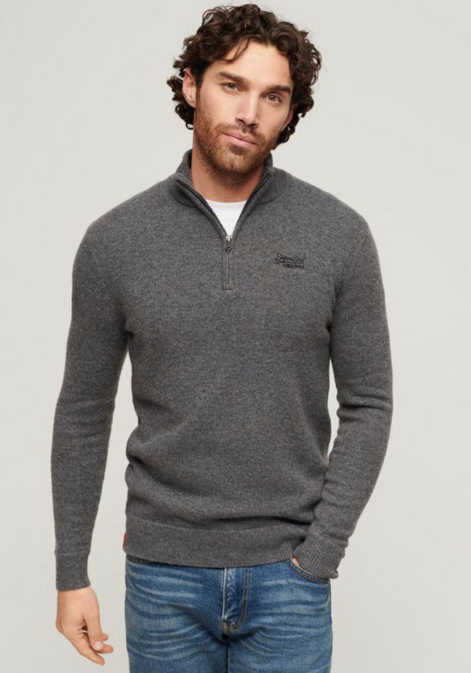 Superdry Strickpullover ESSENTIAL EMB KNIT HALF ZIP Superdry Strickpullover ESSENTIAL EMB KNIT HALF ZIP von Superdry