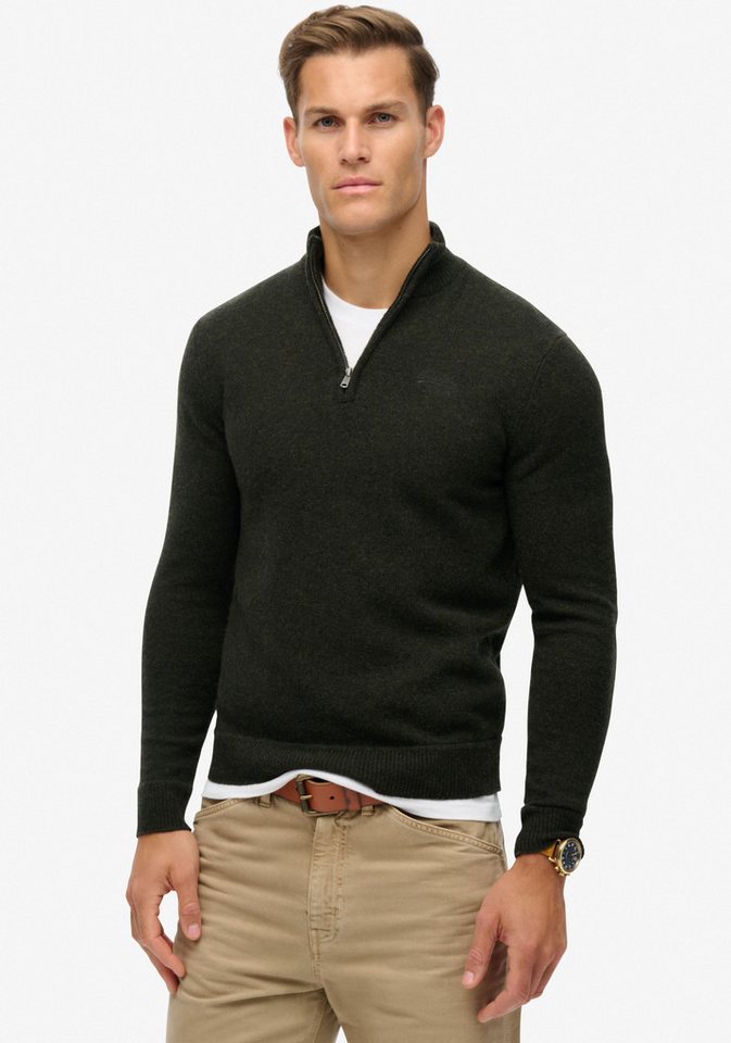 Superdry Strickpullover ESSENTIAL EMB KNIT HALF ZIP Superdry Strickpullover ESSENTIAL EMB KNIT HALF ZIP von Superdry