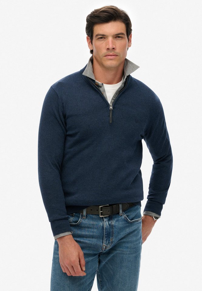 Superdry Strickpullover ESSENTIALS COTTON HALF ZIP von Superdry