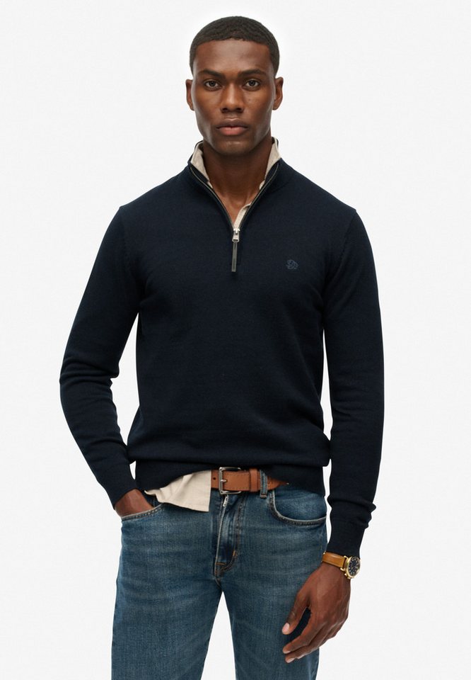 Superdry Strickpullover ESSENTIALS COTTON HALF ZIP von Superdry