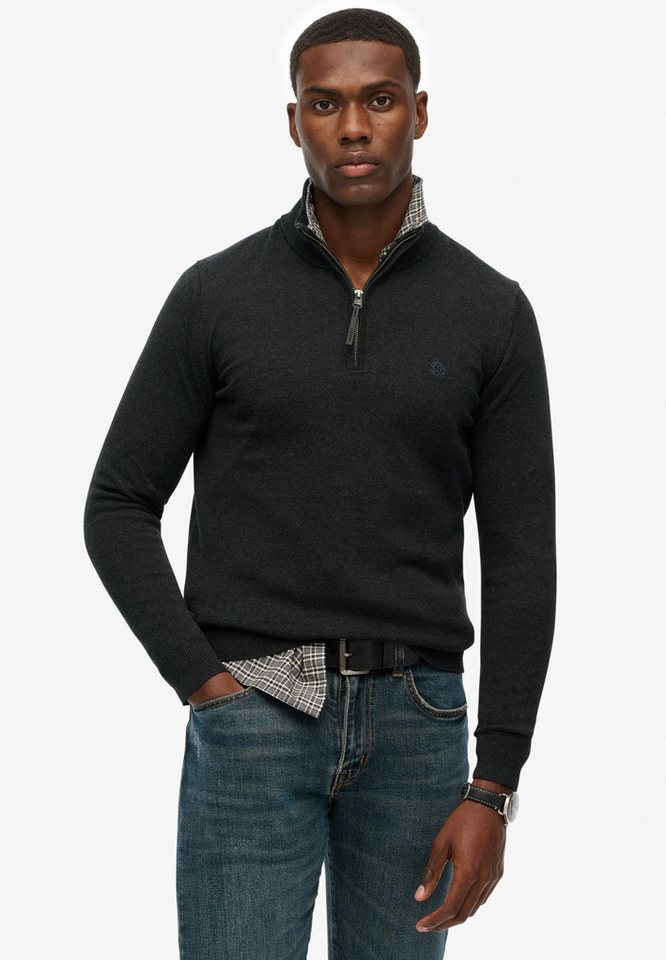 Superdry Strickpullover ESSENTIALS COTTON HALF ZIP von Superdry