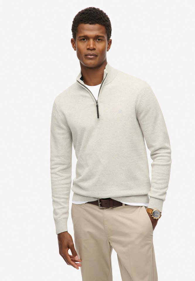 Superdry Strickpullover ESSENTIALS COTTON HALF ZIP von Superdry