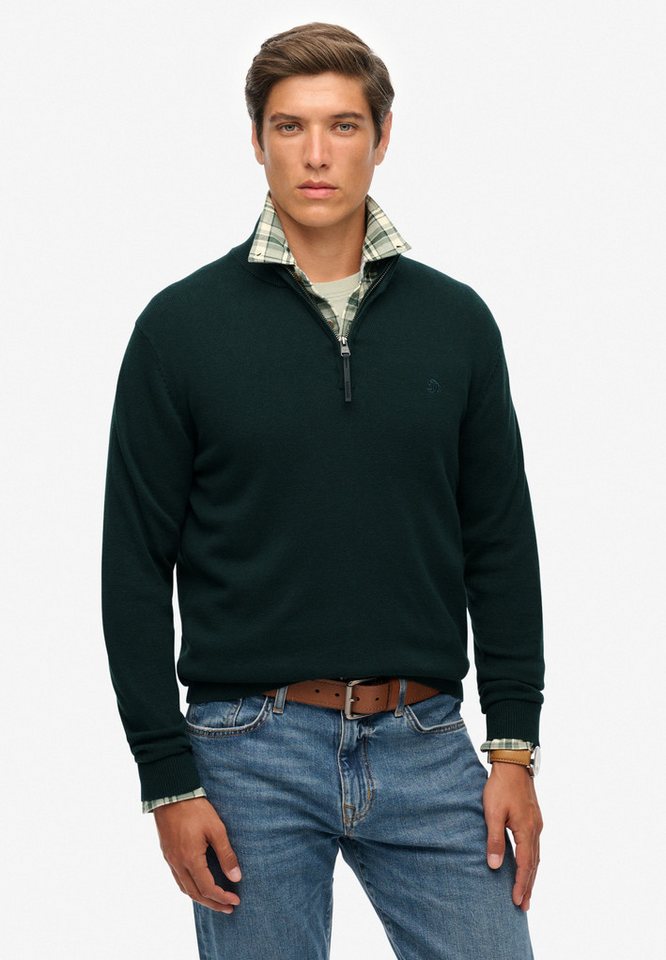 Superdry Strickpullover ESSENTIALS COTTON HALF ZIP von Superdry