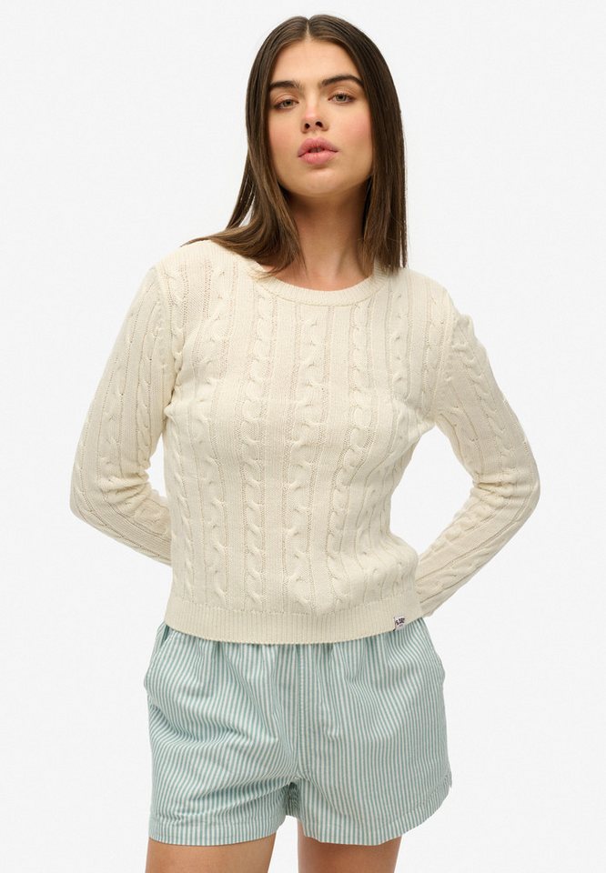 Superdry Strickpullover ESSENTIALS SLIM CABLE JUMPER von Superdry