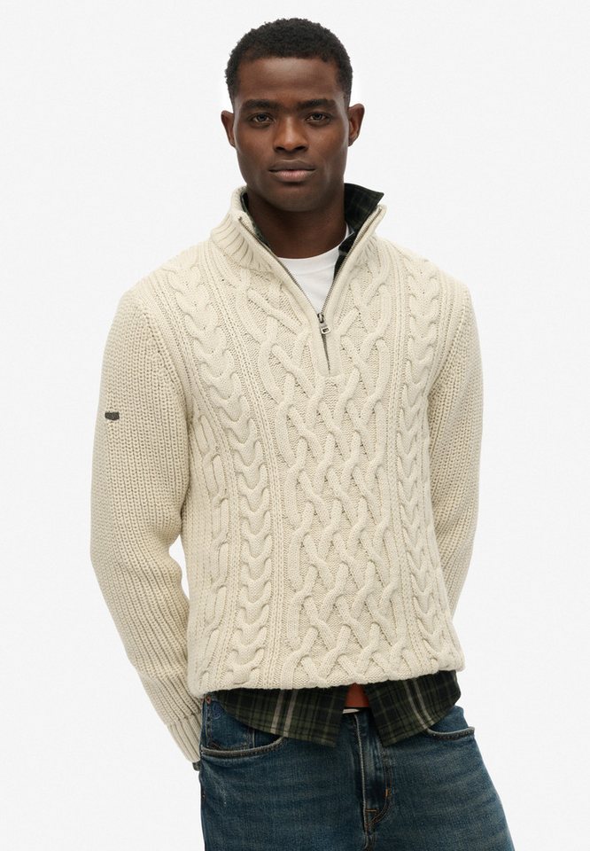 Superdry Strickpullover JACOB CABLE KNIT HALF ZIP von Superdry
