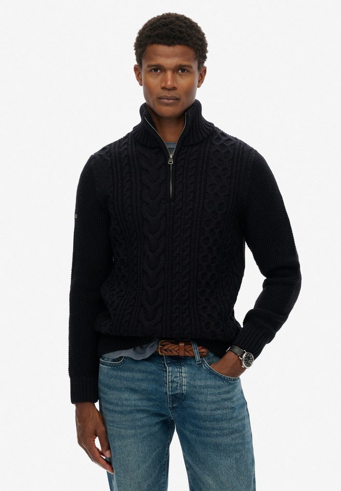 Superdry Strickpullover JACOB CABLE KNIT HALF ZIP von Superdry