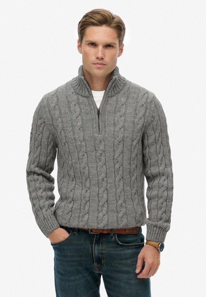 Superdry Strickpullover JACOB CABLE KNIT HALF ZIP von Superdry