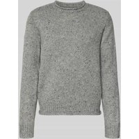 Superdry Strickpullover mit Rundhalsausschnitt Modell 'Donegal Jumper' in Mittelgrau, Größe L von Superdry