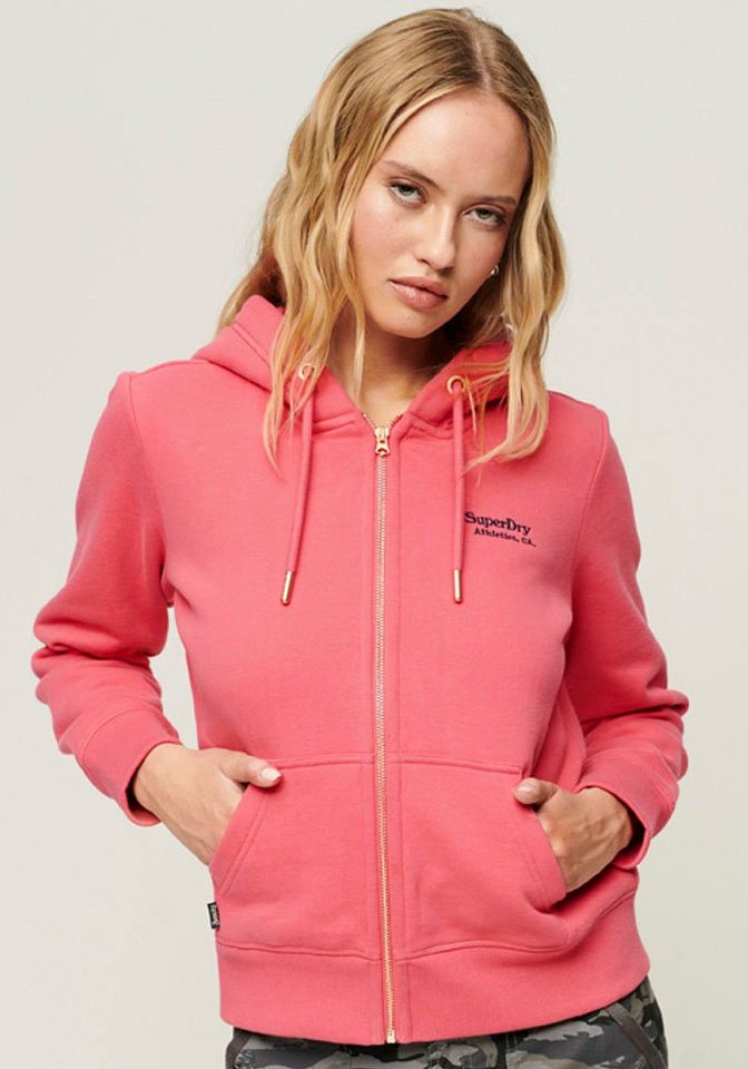 Superdry Kapuzensweatjacke ESSENTIAL LOGO ZIP HOODIE mit Logostickerei von Superdry