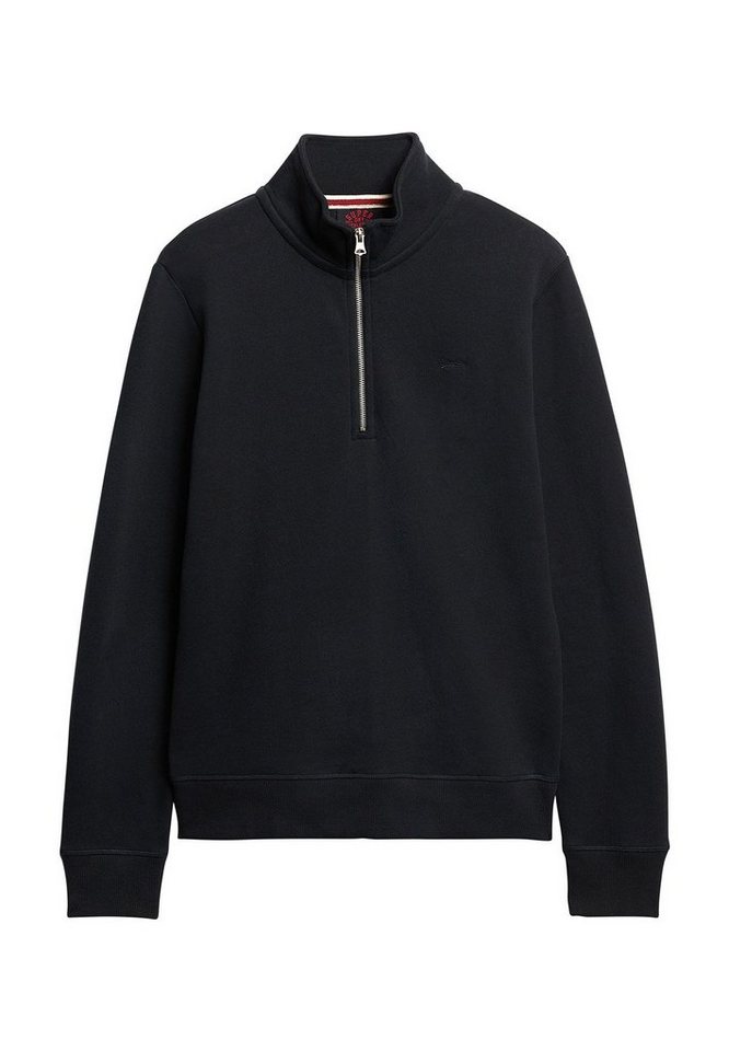 Superdry Sweater Superdry Herren Sweatshirt ESSENTIAL HALF ZIP SWEATSHIRT Eclipse Navy von Superdry