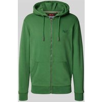 Superdry Sweatjacke mit Känguru-Tasche und Label-Stitching in Oliv, Größe XL von Superdry