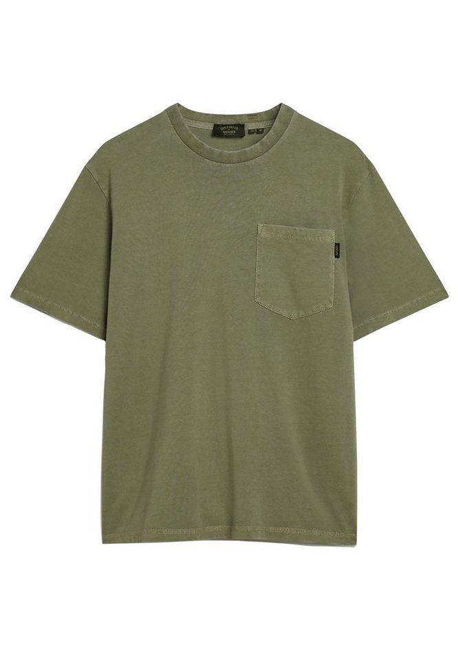 Superdry T-Shirt Superdry Herren T-Shirt CONTRAST STITCH POCKET Washed Grey von Superdry