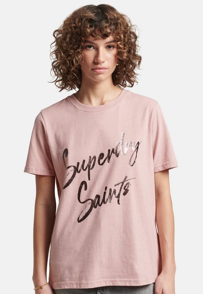Superdry T-Shirt T-Shirt Vintage Kurzarmshirt mit Verzierung von Superdry