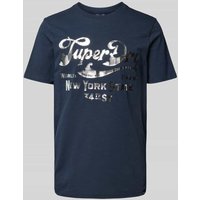 Superdry T-Shirt mit Label-Print Modell 'METALLIC WORKWEAR' in Marine, Größe XXL von Superdry