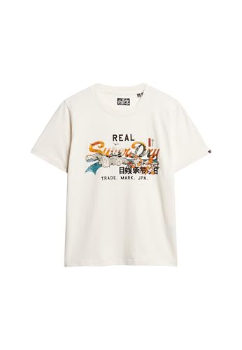 Superdry Tokyo Vl Relaxed T Shirt C3-Basic Printed T.Shirt (W), Damen-Oberbekleidung, 38 von Superdry