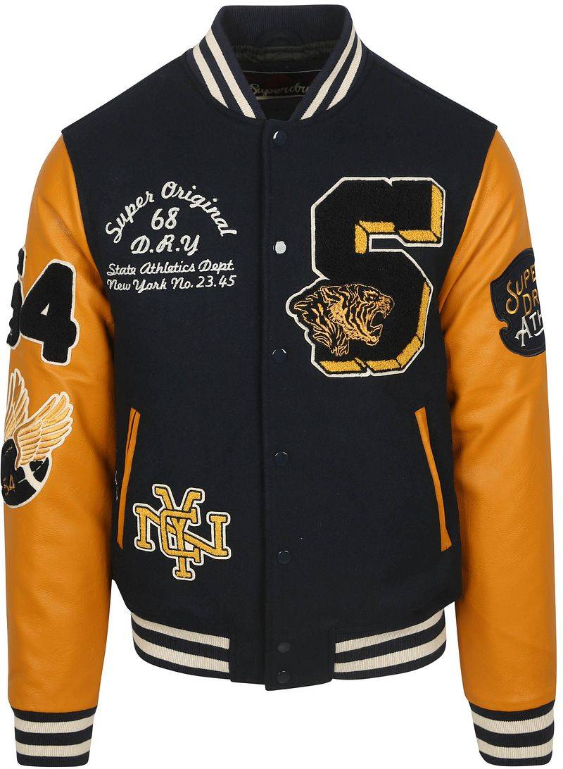 Superdry Varsity Bomberjacke Navy  - Größe M von Superdry