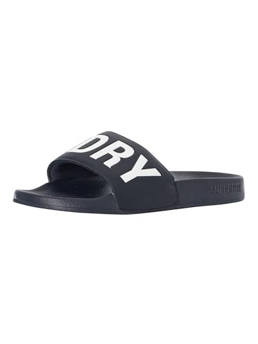 Superdry Vegan Core Pool Slides - Deep Navy/Optic, Dunkelblaue Optik, Large von Superdry