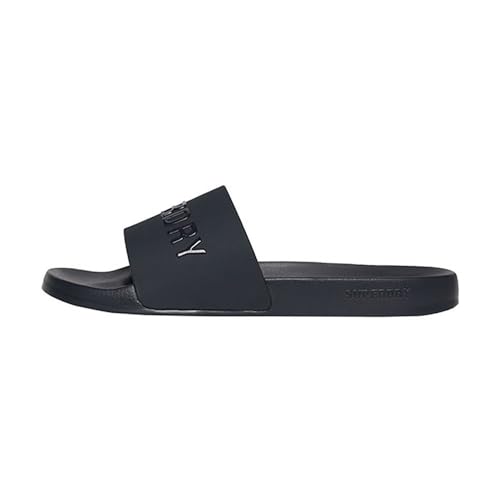 Superdry Vegan Logo Pool Slides - Rich Navy/Rich Navy, Rich Navy Rich Navy, Small von Superdry