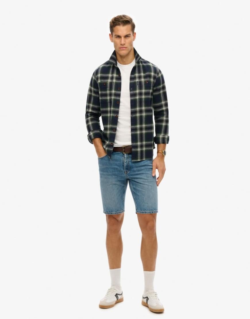 Superdry - Vintage - Gerade geschnittene Shorts in Angeles-Vintage-Mittelblau Superdry - Vintage - Gerade geschnittene Shorts in Angeles-Vintage-Mittelblau von Superdry