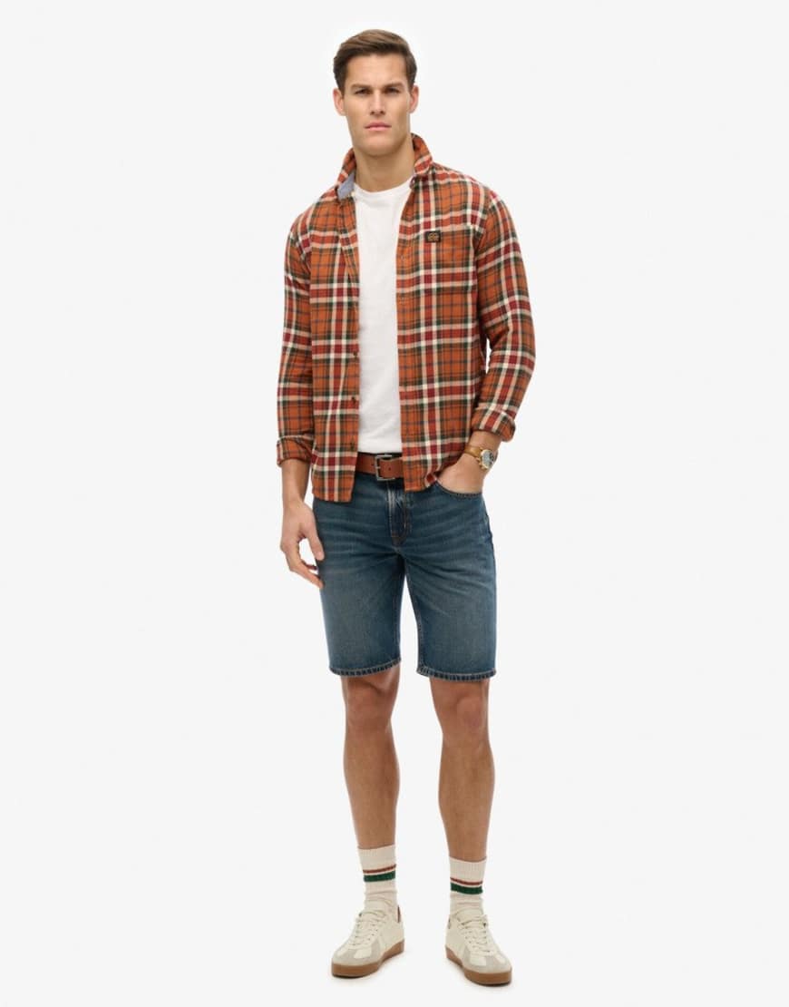 Superdry - Vintage - Gerade geschnittene Shorts in Viper Vintage-Indigoblau-Marineblau von Superdry