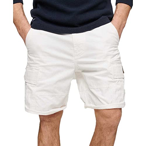 Superdry Herren Heavy Cargo-Shorts aus Bio-Baumwolle Weiß 28 von Superdry