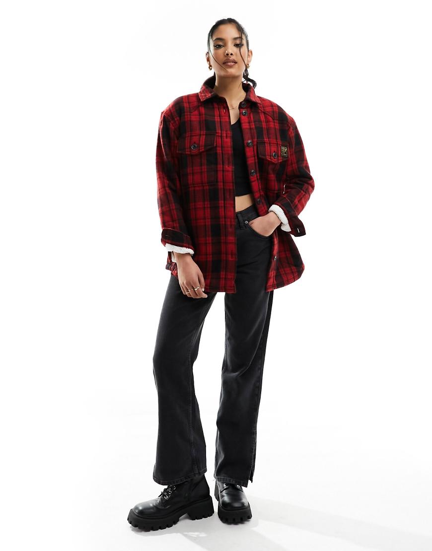 Superdry - Vintage - Karierte Hemdjacke in Rot mit Teddyfutter Superdry - Vintage - Karierte Hemdjacke in Rot mit Teddyfutter von Superdry