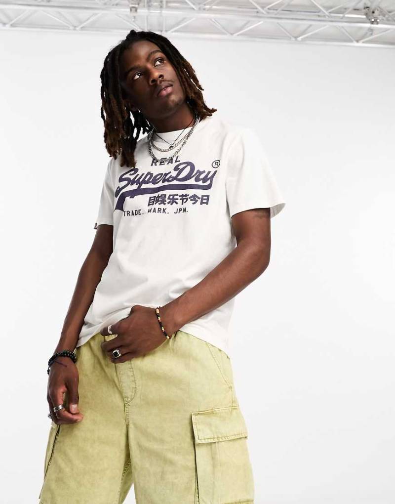 Superdry - Vintage-T-Shirt in Weiß mit Logo Superdry - Vintage-T-Shirt in Weiß mit Logo von Superdry