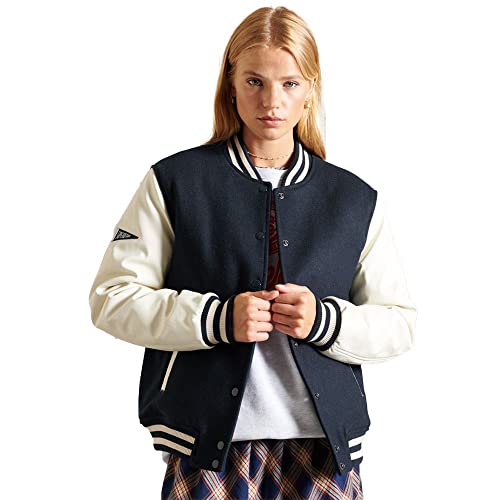 Superdry WOMEN'S COLLEGE VARSITY BOMBER JACKET W5011042A (as3, alpha, m, regular, regular, 98T/ECLIPSE NAVY) von Superdry