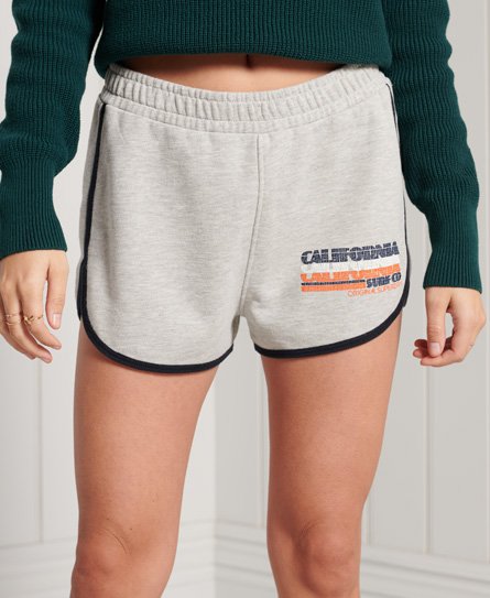 Superdry Women's Cali Jersey-Shorts Hellgrau - Größe: 44 von Superdry