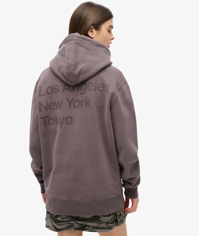 Superdry Women's Core Logo City Hoodie mit Lockerer Passform Grau - Größe: L Superdry Women's Core Logo City Hoodie mit Lockerer Passform Grau - Größe: L von Superdry