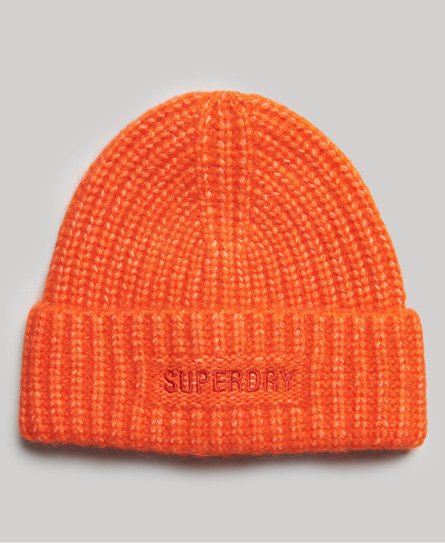 Superdry Women's Essential Beaniemütze mit Rippmuster Orange - Größe: 1Größe von Superdry