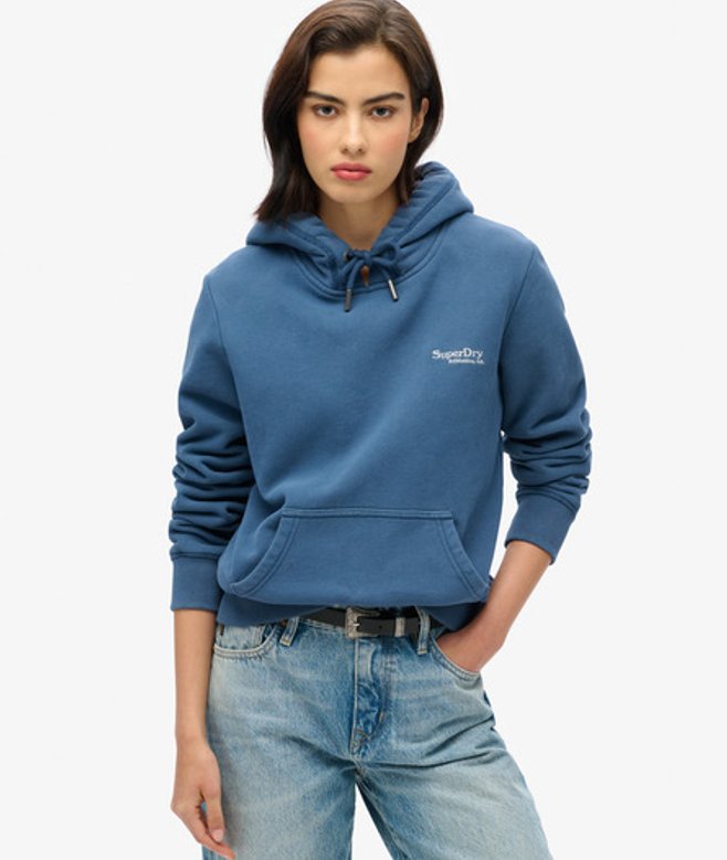 Superdry Women's Essential Logo Kapuzenpullover Dunkelblau - Größe: 42 von Superdry