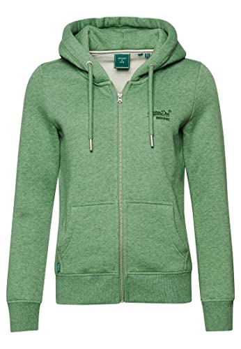 Superdry Damen Essential Logo Kapuzenjacke aus Bio-Baumwolle Winter Mintgrün Meliert 38 von Superdry