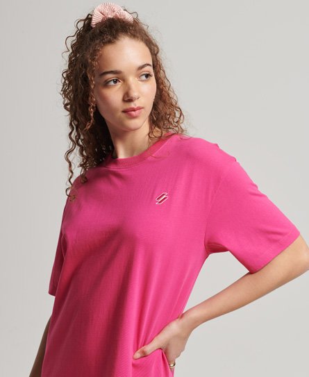 Superdry Women's Essential T-Shirt-Kleid Pink - Größe: 36 von Superdry