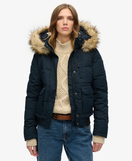 Superdry Women's Everest Bomberjacke Marineblau - Größe: 38 von Superdry