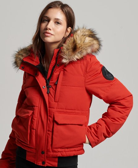 Superdry Women's Everest Bomberjacke Rot - Größe: 36 von Superdry