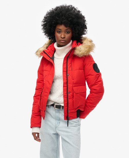 Superdry Women's Everest Bomberjacke Rot - Größe: 42 von Superdry