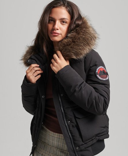 Superdry Women's Everest Bomberjacke Schwarz - Größe: 42 von Superdry