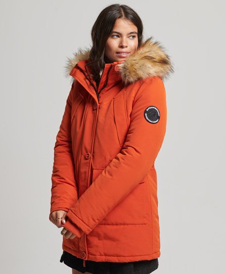 Superdry Women's Everest Parka Orange - Größe: 36 von Superdry