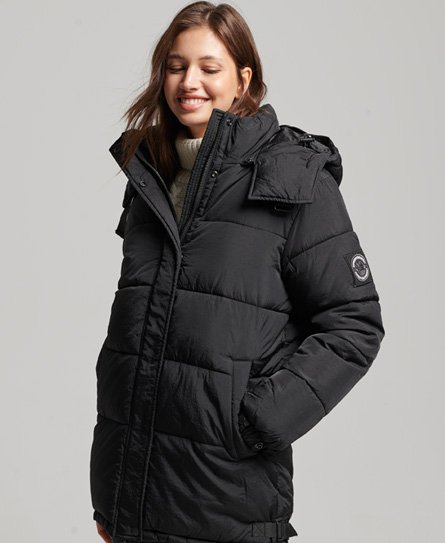 Superdry Women's Expedition Cocoon Steppmantel Schwarz - Größe: 36 von Superdry