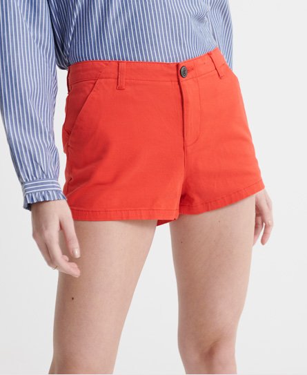 Superdry Women's Hot Chino-Shorts Rot - Größe: 34 von Superdry