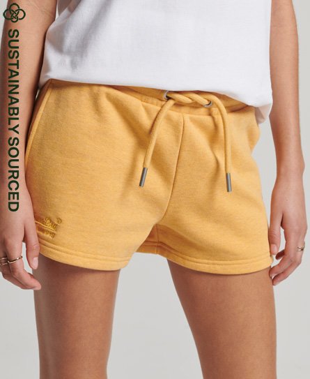 Superdry Women's Jersey-Shorts aus Bio-Baumwolle mit Vintage Logo Gelb - Größe: 40 von Superdry