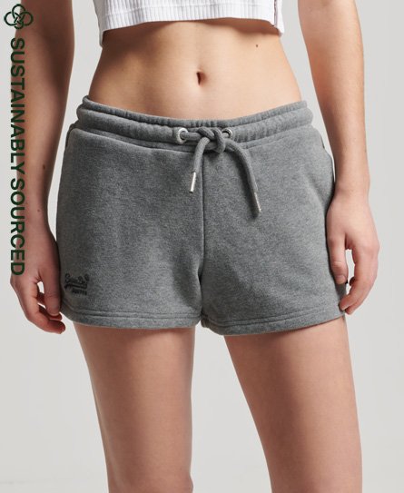 Superdry Women's Jersey-Shorts aus Bio-Baumwolle mit Vintage Logo Grau - Größe: 40 von Superdry