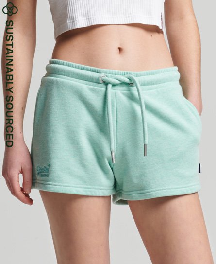 Superdry Women's Jersey-Shorts aus Bio-Baumwolle mit Vintage Logo Grün - Größe: 38 von Superdry