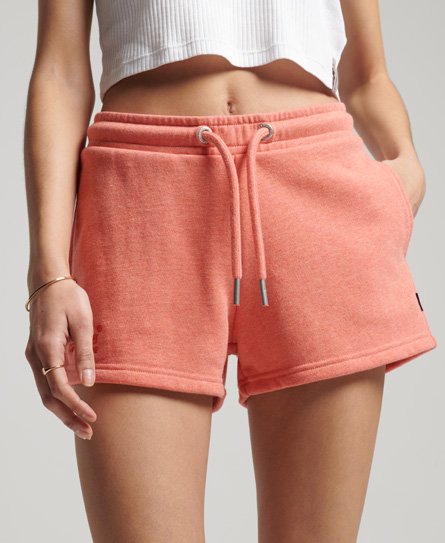 Superdry Women's Jersey-Shorts aus Bio-Baumwolle mit Vintage Logo Koralle - Größe: 36 von Superdry