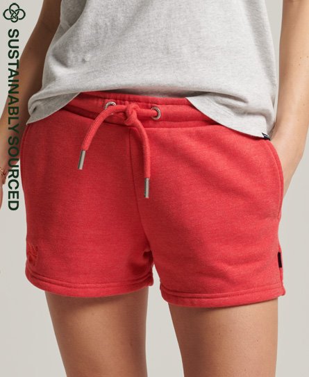 Superdry Women's Jersey-Shorts aus Bio-Baumwolle mit Vintage Logo Rot - Größe: 36 von Superdry