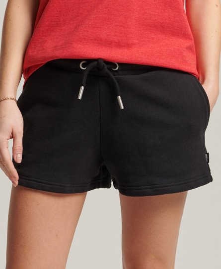 Superdry Women's Jersey-Shorts aus Bio-Baumwolle mit Vintage Logo Schwarz - Größe: 40 von Superdry