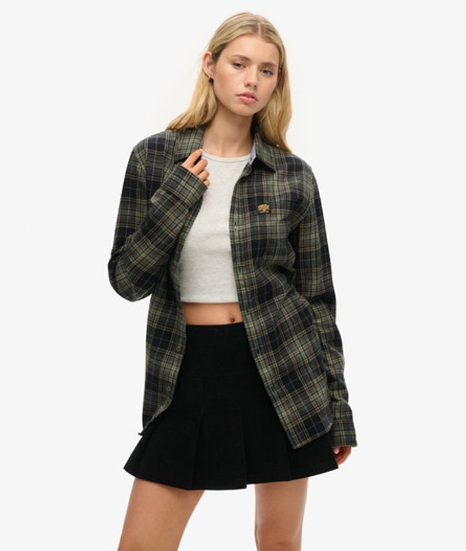 Superdry Damen Plissierter Vintage Minirock aus Cord Schwarz - Größe: 44 von Superdry