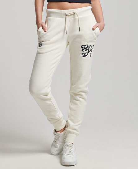 Superdry Women's Pride In Craft Jogginghose Creme - Größe: 44 von Superdry